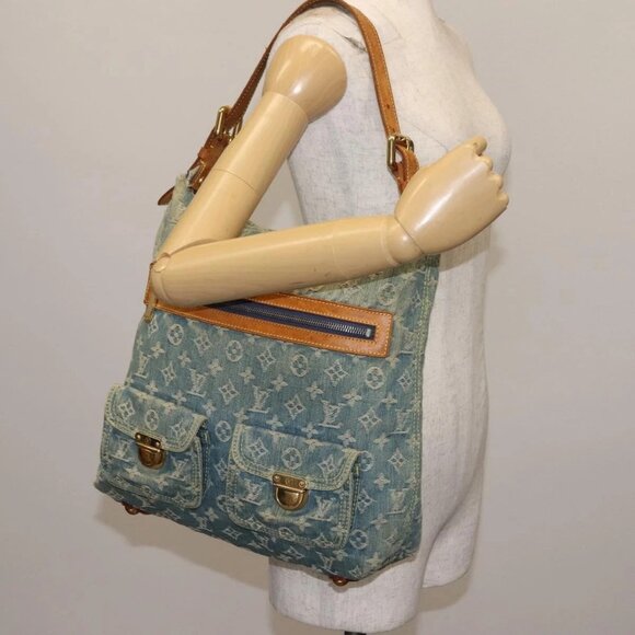 LOUIS VUITTON Monogram Denim Buggy GM Shoulder Bag Blue M95048 LV Auth am9268 - Picture 1 of 16